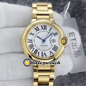 33 mm V2 W2BB0002 W2BB0023 Modna pani Watches Japan NH05 NH06 Watch White Teksturowa TECURE 18K Złota stalowa bransoletka Sapphire WR258U