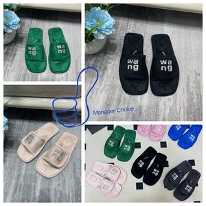 Top Quality Luxury Slippers New Style Designer Sandals Womens Velvet material rhinestone Velcro tape GAI Soft Room Platform Slip-On Size 35-42 Free shipping