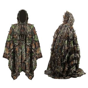 Outdoor Jungle Cloak Biomimetic Leaf Camouflage 3D Hunting Suit Camouflage Ghillie Set with Hat Ghillie Sniper Tactical Set