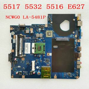 Moderkort för Acer Aspire 5517 5532 5516 E627 Laptop Motherboard MBPGY02001 NCWG0 LA5481P MODERBOARD DDR2 Gratis CPU LA548