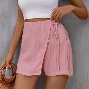 Women's Shorts Slimming Pants Womens Summer Casual Comfortable Drawstring High Waisted Textured Breathable Short Shirt Panty With Zipper