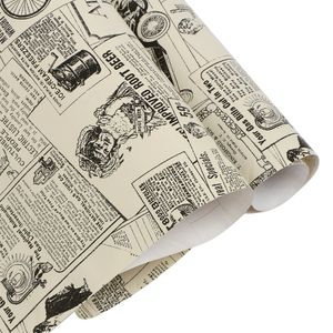 10M Newspaper Contact Paper Vintage Peel and Stick Self Adhesive Wallpaper Removable for Furniture Shelf Drawer Liner Home