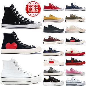 designer scarpe casual degli anni '70 Black Chuck 70 1970 Sneaker piattaforma per uomini Donne ad alto basso bianco nero rosso giallo oliva rosa allenatori per esterni naturali da esterno