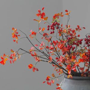 ヴィラ人工枝偽の葉の秋の色の芸術的な花瓶のための芸術的なシェイク、ホームガーデンウェディングホリデーレッドリーフ
