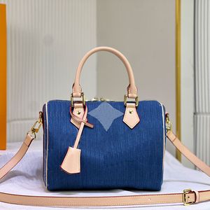 Jacquard denim kumaştan hazırlanmış tasarımcı çantası deri döşeme mesleği çantaları moda mektup çanta hobo omuz altındaki çanta crossbody cüzdan