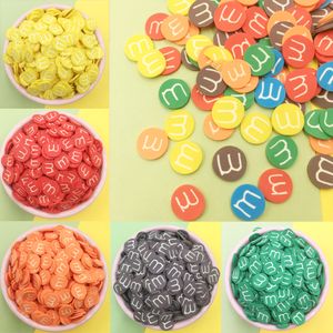 100g Polymer Hot Clay Sprinkles Colorful M Beans Candy for Nails Art Craft Slices Slime Material DIY Making Phone Decor:5mm 10mm