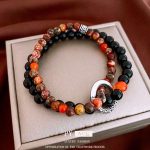 Neues chinesisches Naturstein Doppelschicht neues modisches ethnisches Armband, alter Stil Nische High-End-Gefühlsarmband