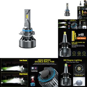 Novo H1 H7 H11 Bulbos de farol de carro LED 60000lm faróis brilhantes 6000K 9005 HB3 9006 HB4 D2S H3 9012 360 Luzes de nevoeiro automático 12v Mini Lamp