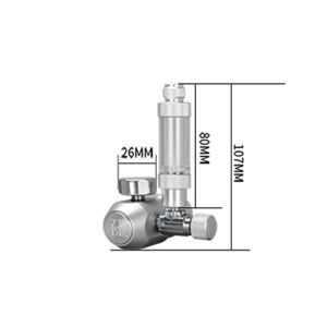 Regolatore di CO2 Acquario Mini display a pressione singola valvola semplice, materiale in lega di alluminio, utilizzato per gli accessori per le piante acquatiche