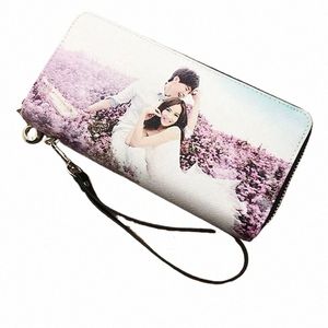 double Zipper High Capacity Wallet Persalized Photo Women Men DIY Custom Pictures Gift for Her Wedding Bridesmaid Bridegroom m1IG#