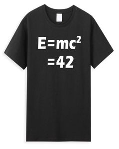 Men039s футболки Hipster Emc2 футболка Science Geek модная мужская летняя хлопковая мужская одежда 42 ответ на все Streetw9582579