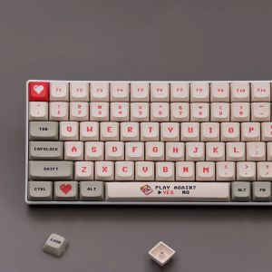 Zubehör Kyomot 138 Tasten Anime Retro Rot -Weiß -Maschinenschlüsselkaps Dye Sub PBT XDA -Profil für MX Switch DIY Ducky Mechanical Keyboard