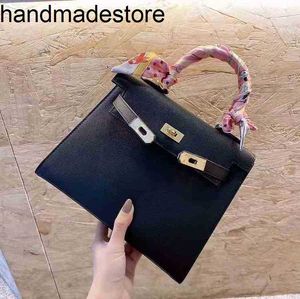 Handbags Designer Leather Kl Lychee Pattern Bag Handbag Single Shoulder Messenger Bag Palm Pattern 25cm
