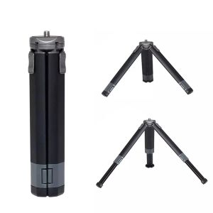 Tripods DT05 Mini Aluminum Alloy Desktop Tripod Handheld Phone Live Tripod with 1/4" Screw Hole for DSLR Camera Cell Phone Led Light