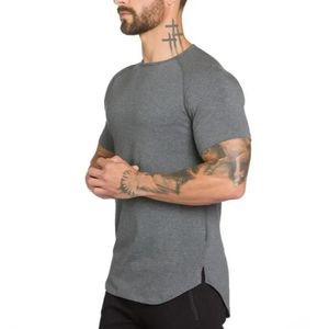 Brand gym clothing fitness t shirt men fashion extend hip hop summer short sleeve t-shirt cotton bodybuilding muscle tshirt man 240410