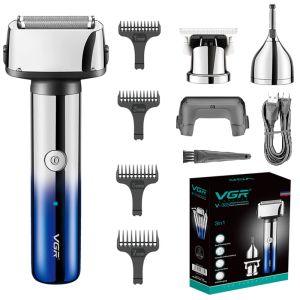 Shavers VGR Grooming Kit Electric Shaver For Men Rechargeable Face Electric Razor bald body eyebrow Beard Hair Trimmer Shaving