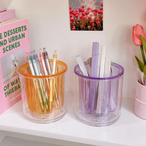 Good Novelty Rotatable Stationery Makeup Cosmetics Pen Container Birthday Gift Pen Container Stationery Container