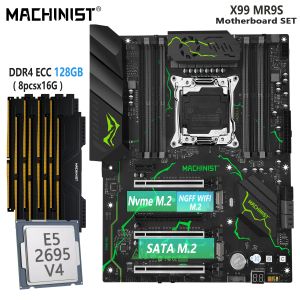 マザーボードマシニストX99マザーボードセットLGA 20113 Intel E5 2695 V4 CPUプロセッサ8x16 = 128GB DDR4 ECC RAMメモリSSD M.2 ATX MR9S