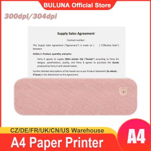 Skrivare PERIPAGE A4 PAPPER Printer Direct Thermal Transfer Wirless Printer Mobile 304DPI Mini Mobil Fotoskrivare med 1 rullpapper