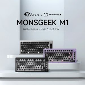 Accessori Akko Monsgeek M1 Kit fai -da -te 75% RGB HotSwap Barebone ANSI/ISO Versione Tastiera meccanica Metal con struttura del supporto per guarnizione