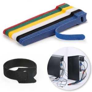 10-30st/Releaserbara kabelband Plastkrokslingan Fästning Återanvändbart spännbältet Bunds slips Loop Adhesive Fastener Tape