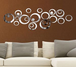 24 pcsset 3d circoli fai -da -te decorazione per decorazione specchio adesivi da parete per tv sfondo decorazioni per la casa decorazione acrilica muro art6582164