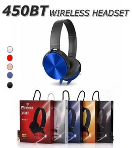 450BT trådlösa hörlurar Bluetooth -headset Musikspelare Infällbart huvudband Surround Stereo Earphone med MIC för PC -smartphone 3856666