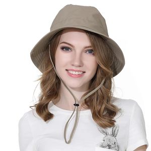 Outfly Oval Womens Summer UV Protection Sun Hat Bucket Solid Color Polyester Quickdrying Outdoor Travel Hat240410