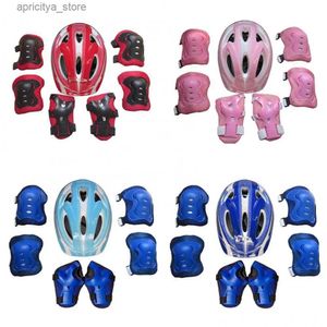 Cycling Helmets Bicyc Helmet Kids Children Rolr Skates Bike Safety Helmet Knee Elbow Wrist Guard Pad Set Cycling Equipment L48