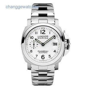 Mens Watch Mechanical Watch Luxury Fashion - Panerei Lumino Series Fully Automatic Mechanical Watch Mens 40mm White Plate Precision Steel Pam00051