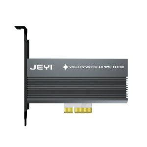 Kort Jeyi VolleyStarPro Black Heat Sink M.2 för NVME SSD för NGFF till PCIe X4 Adapter kylfläns M Key PCIe 3.0 X4 Full Speed ​​RGB LED