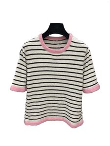 Frauenanzüge kurzärmelige Crew Neck Top Fashion Comfortable Casual Persönlichkeit 2024 Frühling Sommer 0330