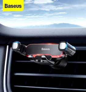 Держатель BaseS Gravity Car Phone Universal Car Air Вентиляционное отверстие Mount Metal Metal Держатель для мобильного телефона для 4765 -дюймовой поддержки мобильного телефона9158256