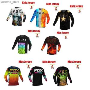 Cycling Shirts Tops Kids Off Road Racing T-Shirt Mountain Bike Jersey Enduro BAT Shirt Quick-Dry Childrens Motocross Jersey child clothes Y240410