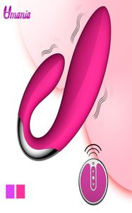 10 Geschwindigkeit Stummschaltmassager Doppelklitoralibrator Sexspielzeug für Frau Anal Butt Plug Female G Spot Wireless Vibrator für Paar Y1907868563