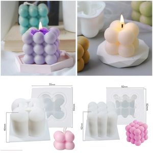 DIY CANDLES 곰팡이 왁스 양초 곰팡이 아로마 테라피 석고 석고 양초 3D 실리콘 금형 수제 대두 큐브 비누 곰팡이