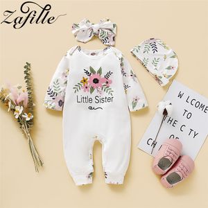 Zafille Winter Jumpsuit for Girls Baby's Rompers Floral Ruffles Overalls For Children Outfits 2st Sweet Kids Newborns Clothing