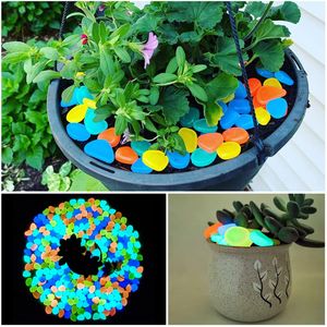 20/50pcs Glow in the Dark Garden Pebbles Glow Stones Rocks for Walkways Garden Path Patio Lawn Garden Yard Decor Luminous Stones