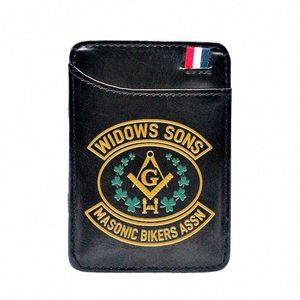 Widows SS Masic Bikers Assn Printing Leather Magic Plånbok BE091 L4MB#