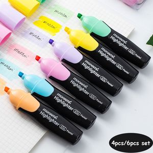 Sharkbang 4st eller 6 st/set lysrör Highlighter penna vatten färgmarkör penna för att rita målning skrivande förnödenheter