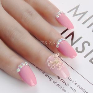 1bags/parti 500 st Abs Ballerina Clear Natural Coffin Fake False Nails Art Tips Flat Form Full Cover Manicure Nail Tips