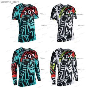 Koszulki rowerowe Tops Jersey Bat Downhill Jersey Racing Motocross Mountain Bike koszulka Camiseta Motocross T-shirt Y240410
