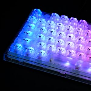 Akcesoria 144 Klucz białe przezroczyste klawisze DSA Profil ICE Crystal Keycap RGB Odkazanie dla Cherry Gateron MX Mechanical Gamer Keyboard