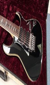 Custom Shop Uv777 Universe Steve Vai 7 Strings Black Electric Guitar Mirror Pickguard Floyd Rose Tremolo Abalone Znikanie PY4204385