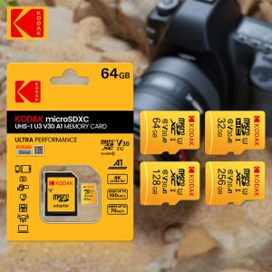 Kort 10st Original Kodak Micro SD -kort 64 GB Hög hastighet 64 GB Memory Card U3 A1 V30 Klass 10 SD TF -kort för adapter Freeshipping