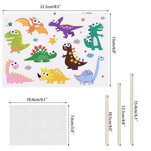 9pcs Alles Gute zum Geburtstag Dinosaurier Theme Papierboard Cupcake Topper mit Sticks Babyparty -Event Dino Party Dekorationen Kuchen Topper