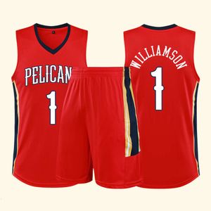 Fußballtrikot -Hundeträger Pelicans Zion Williams Jersey Ingram Basketballanzug Herren- und Frauen -Erwachsenen -Kinder gedrucktes Team für Kinder