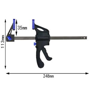 6 Zoll Blau 2/4/6/8/10pcs Holzbearbeitungsklemme F Clip 4 Zoll Hartgriff Quick Ratschenholz Holz DIY -Werkzeug Carpenter Sets