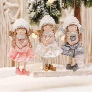 Decorazioni natalizie artigianato fatto a mano Peluga Angel Girl Bambola Pendant Christmas Orning Ornaments Capodanno 2024 Giochi regalo di Natale Giocattolo