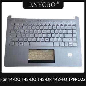 Teclados dos teclados Layout Teclado do teclado para HP 14DQ 14SDQ 14SDR 14ZFQ TPNQ221 Laptop Palmrest Capa Inglês Teclado Silver Black